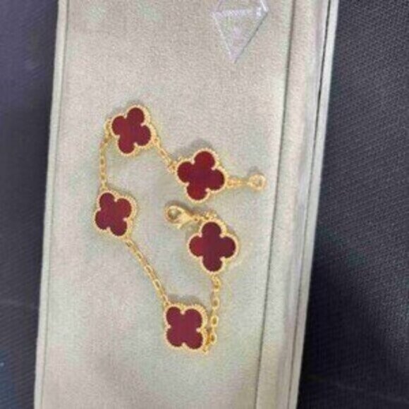 Carnelian Alhambra Bracelet - Van Cleef & Arpels, 18k Gold - Picture 1 of 4